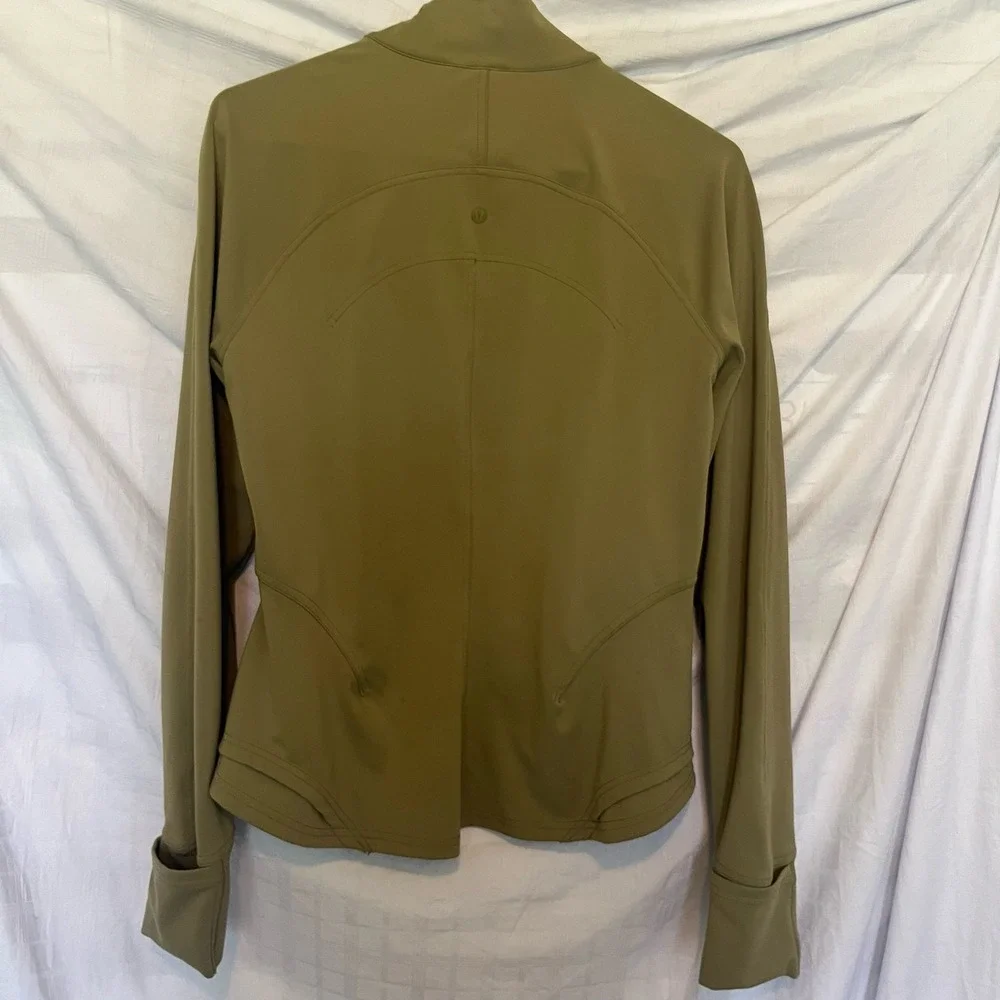 Lululemon Bhakti Yoga Jacket Olive Green Full Zip Women's Size 10